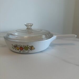 Vintage Corning Ware White 'Spice of Life” Le Persil Skillet with Lid